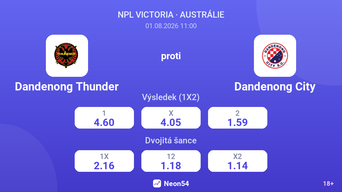 Dandenong Thunder proti Dandenong City — kurzy