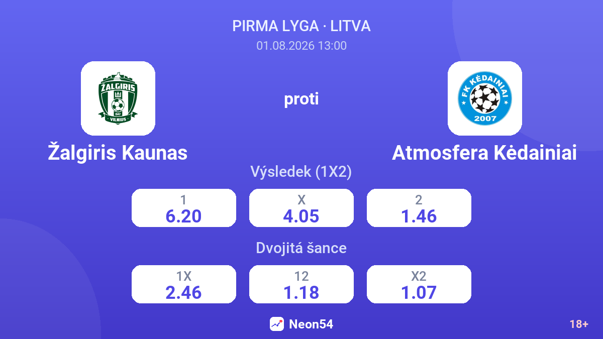 Žalgiris Kaunas proti Atmosfera Kėdainiai — kurzy