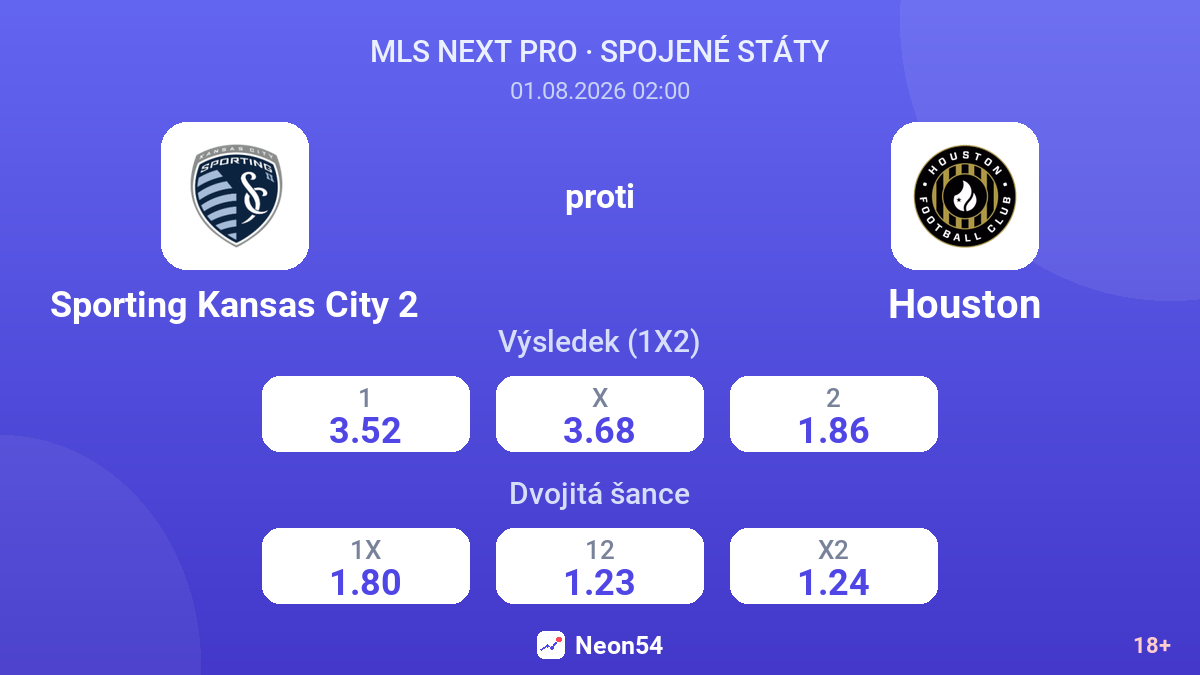 Sporting Kansas City 2 proti Houston — kurzy