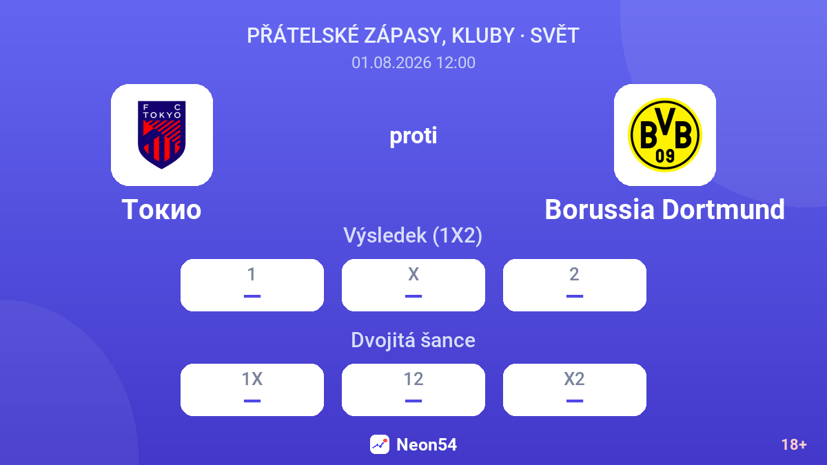 Tokio proti Borussia Dortmund — kurzy