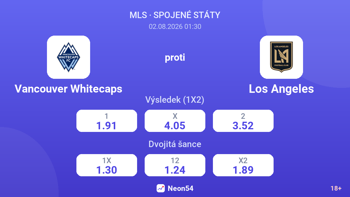 Vancouver Whitecaps proti Los Angeles — kurzy
