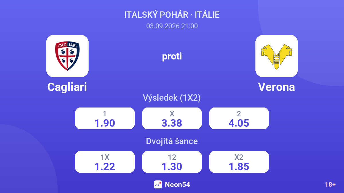 Cagliari – Verona — kurzy
