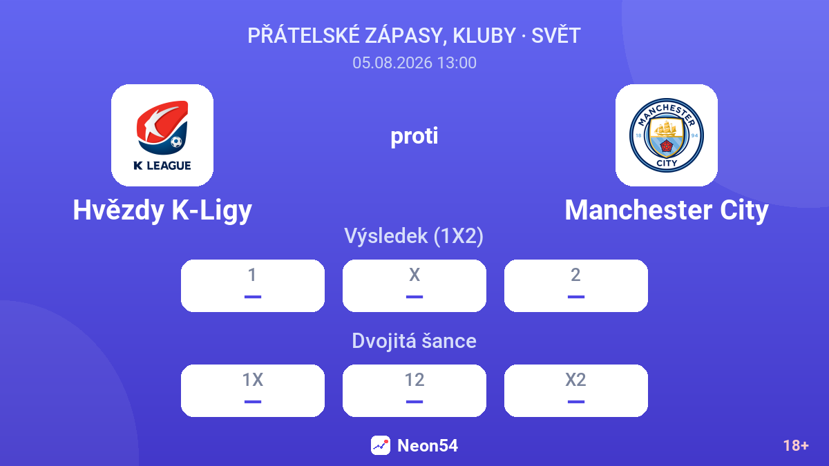 Hvězdy K-Ligy proti Manchester City — kurzy