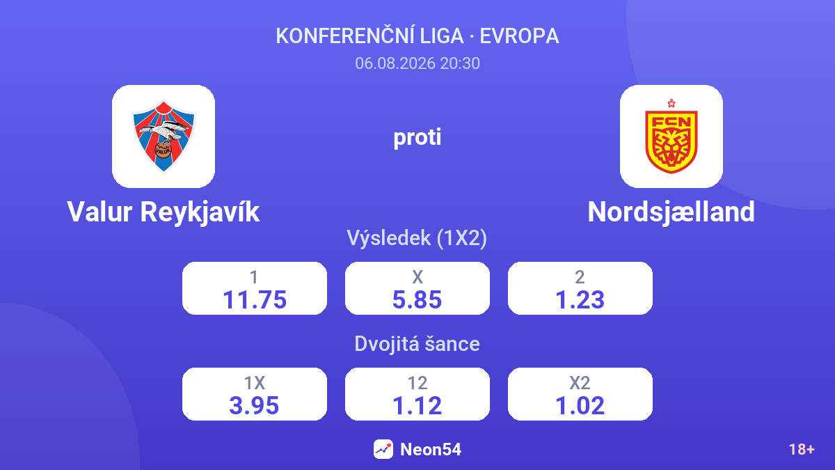 Valur Reykjavík proti Nordsjælland — kurzy