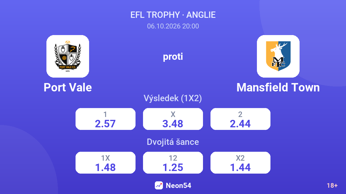 Port Vale – Mansfield Town — kurzy