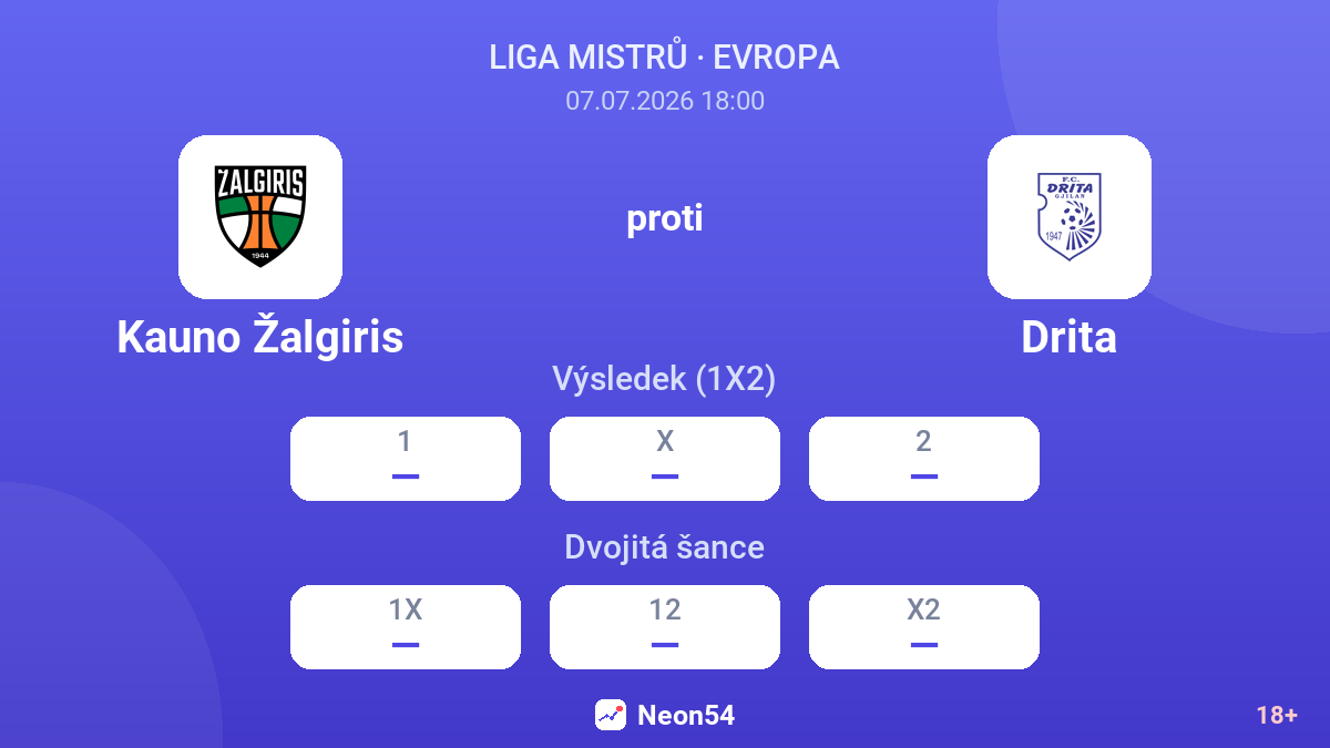 Kauno Žalgiris proti Drita — kurzy