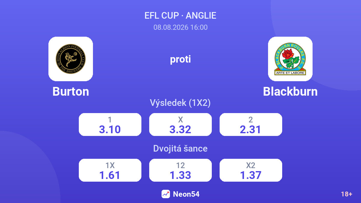 Burton – Blackburn — kurzy