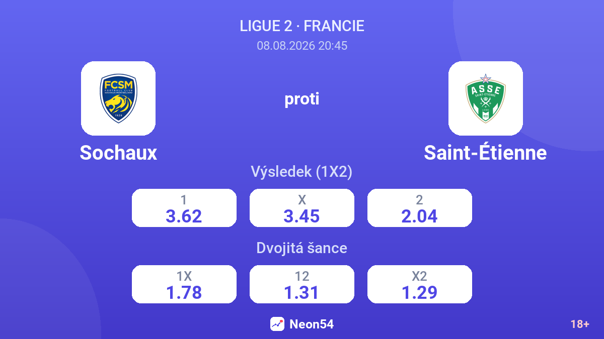 Sochaux – Saint-Étienne — kurzy