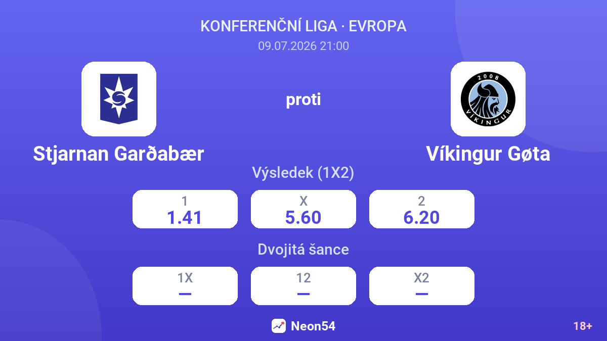 Stjarnan Garðabær proti Víkingur Gøta — kurzy