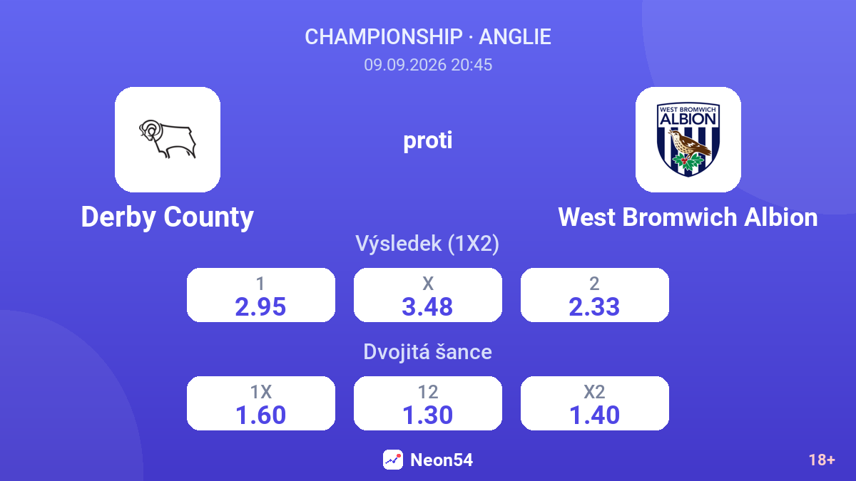 Derby County – West Bromwich Albion — kurzy