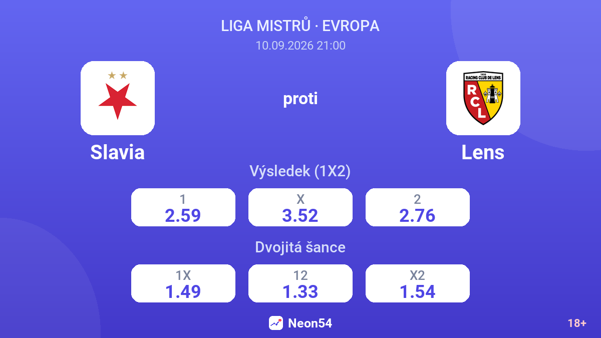 Slavia – Lens — kurzy