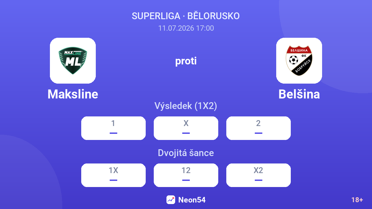 Maksline proti Belšina — kurzy