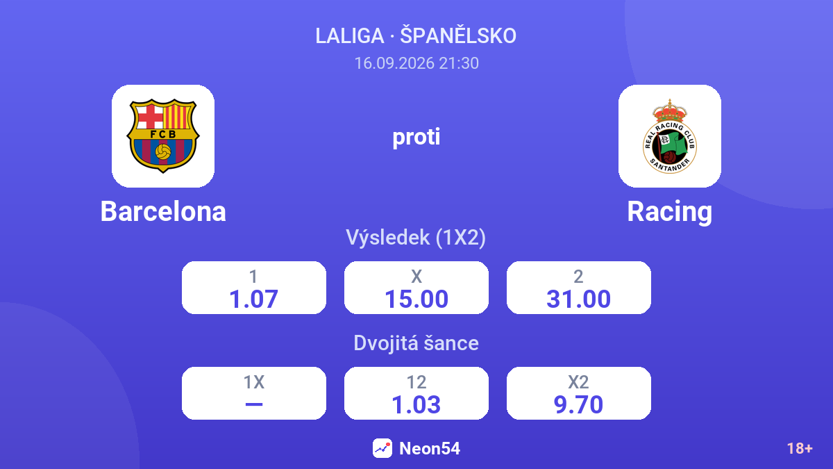 Barcelona – Racing — kurzy