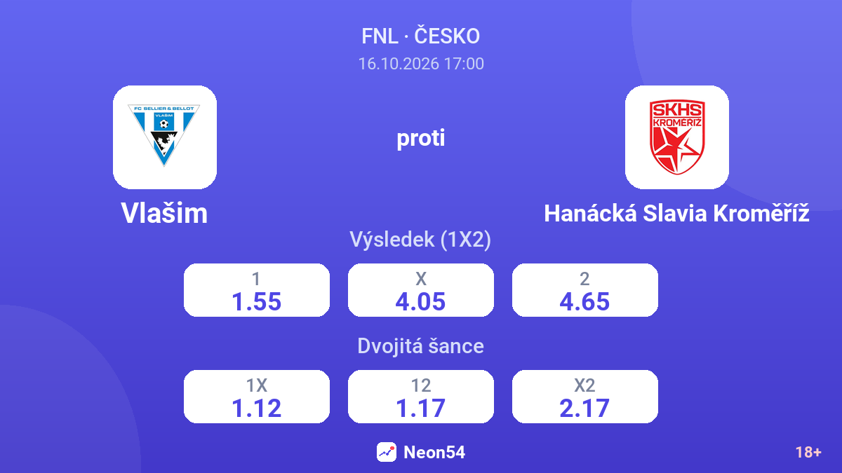 Vlašim – Hanácká Slavia Kroměříž — kurzy