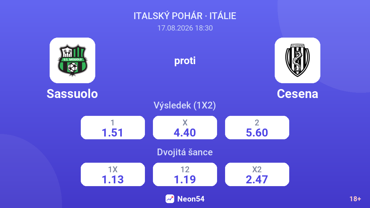Sassuolo – Cesena — kurzy