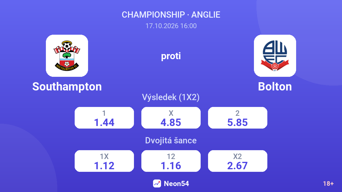 Southampton – Bolton — kurzy