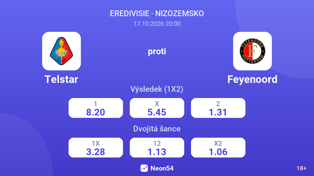 Telstar – Feyenoord — kurzy