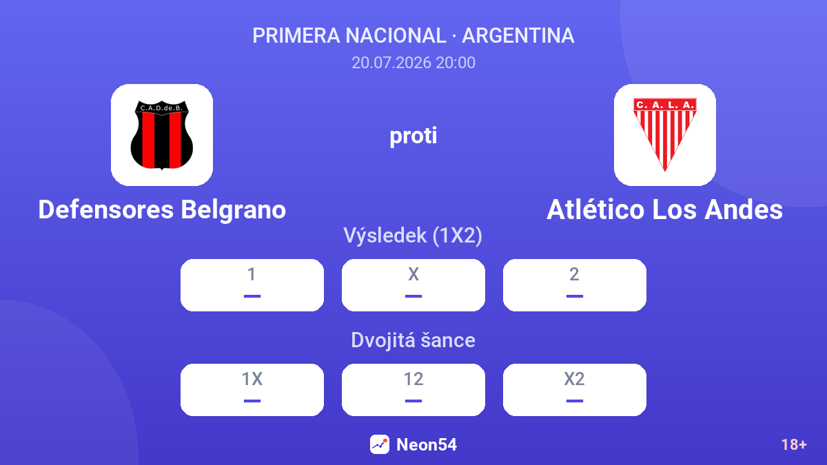 Defensores Belgrano proti Atlético Los Andes — kurzy