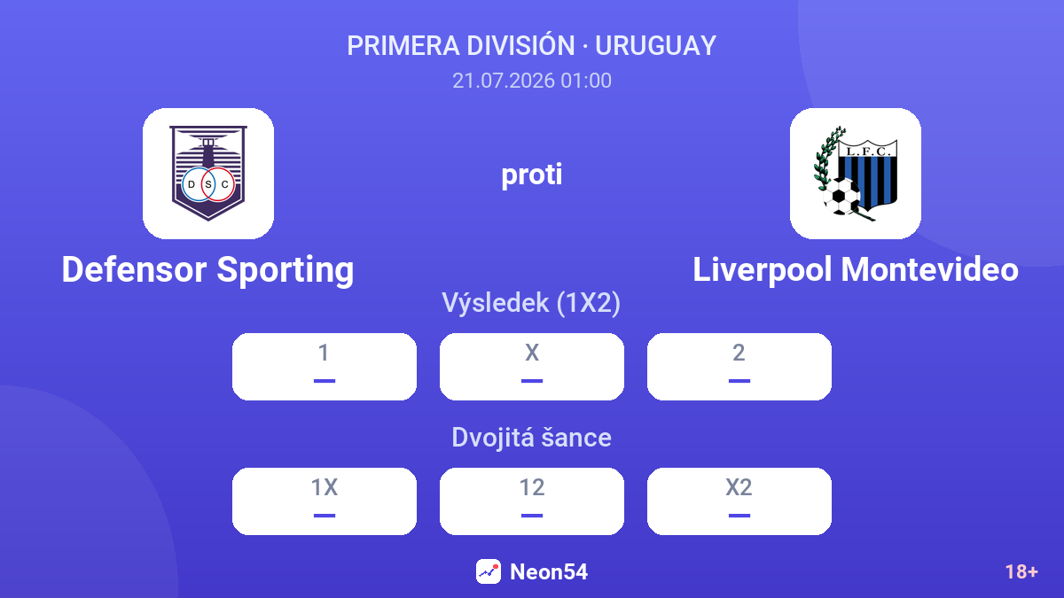 Defensor Sporting proti Liverpool Montevideo — kurzy