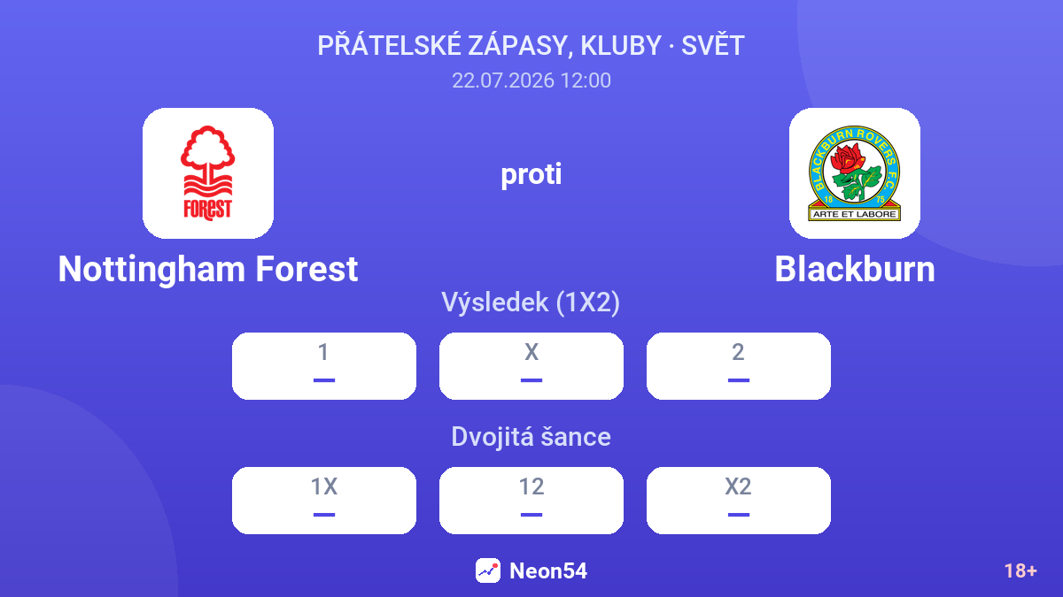 Nottingham Forest proti Blackburn — kurzy