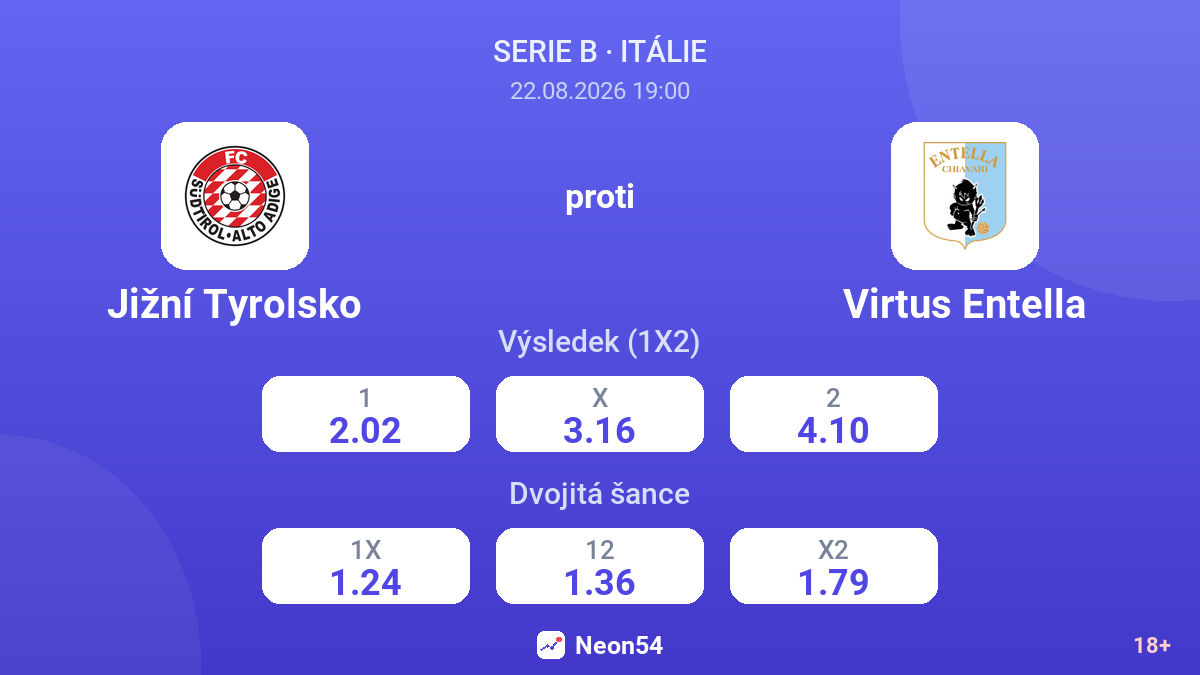 Jižní Tyrolsko – Virtus Entella — kurzy