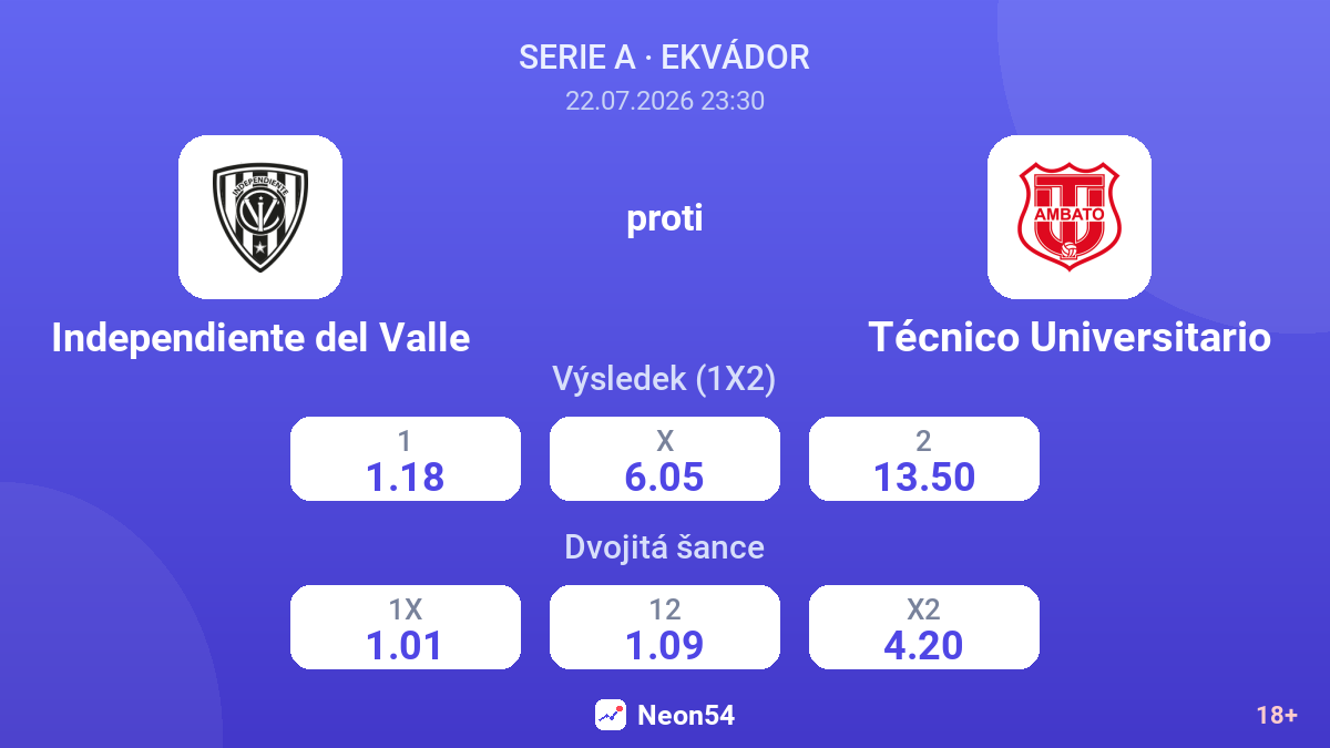Independiente del Valle proti Técnico Universitario — kurzy