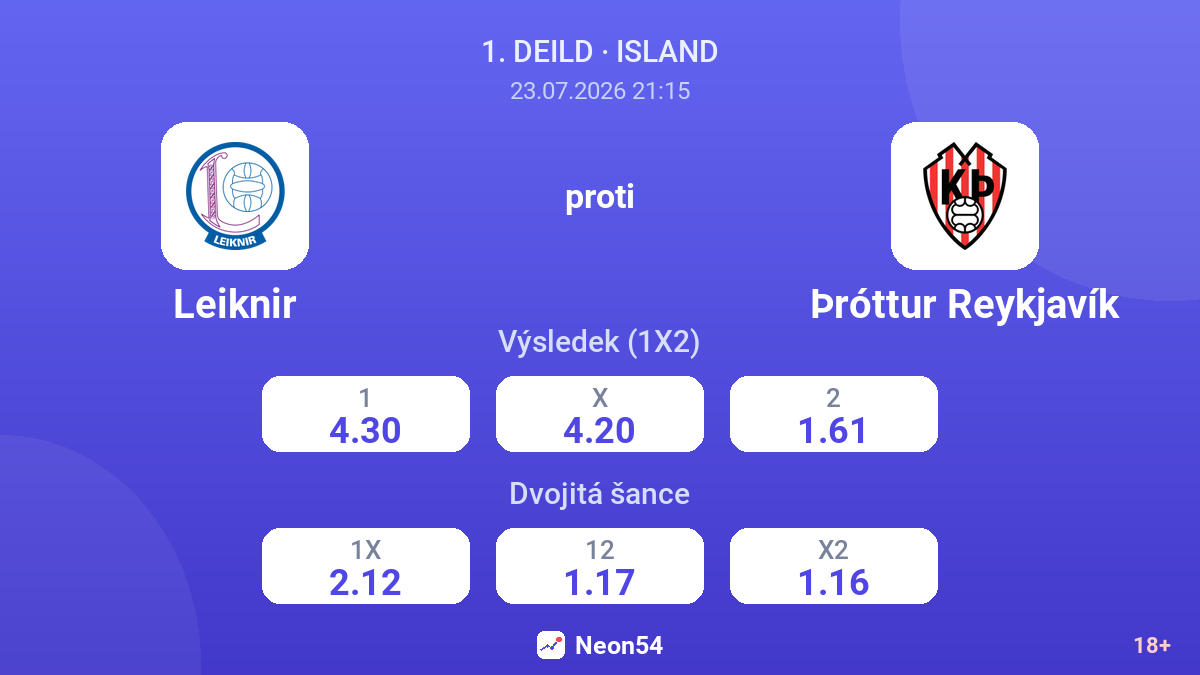 Leiknir proti Þróttur Reykjavík — kurzy