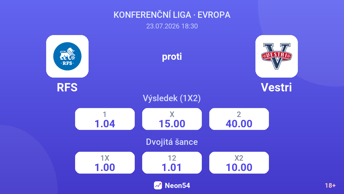 RFS proti Vestri — kurzy