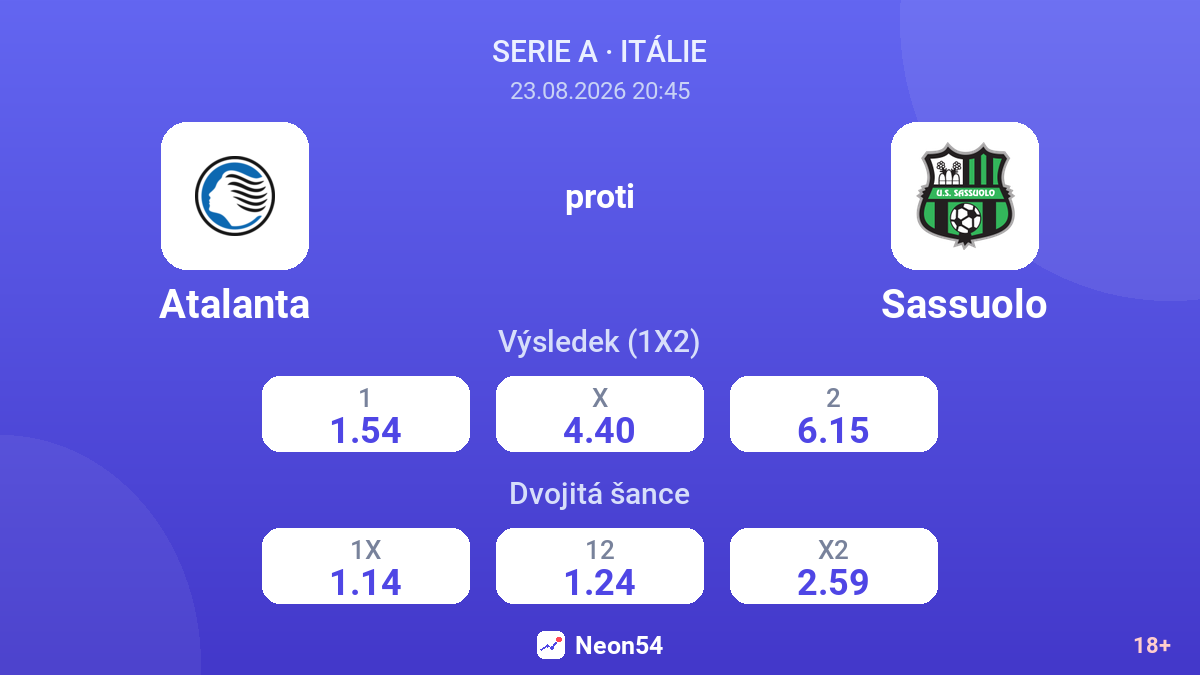 Atalanta – Sassuolo — kurzy