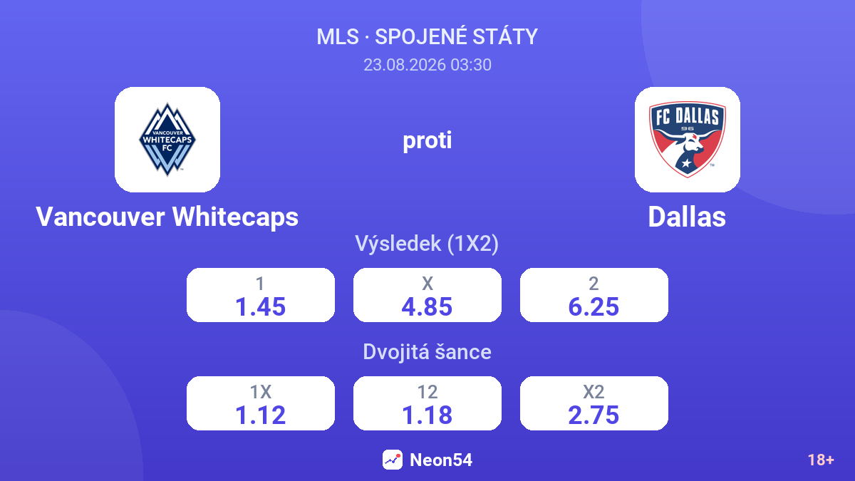 Vancouver Whitecaps – Dallas — kurzy