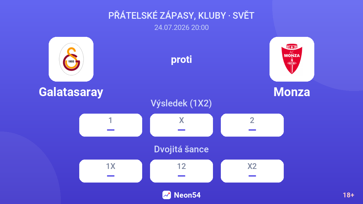 Galatasaray proti Monza — kurzy