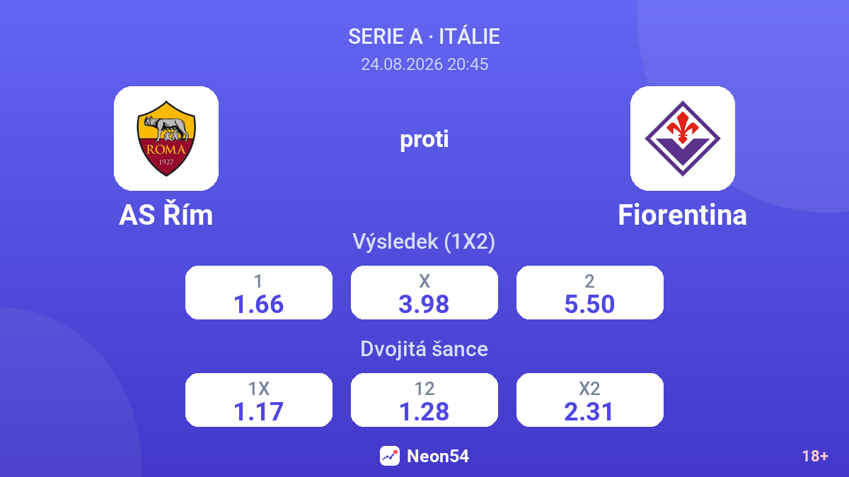 AS Řím – Fiorentina — kurzy