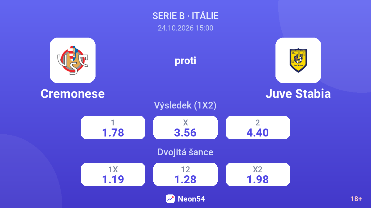 Cremonese – Juve Stabia — kurzy
