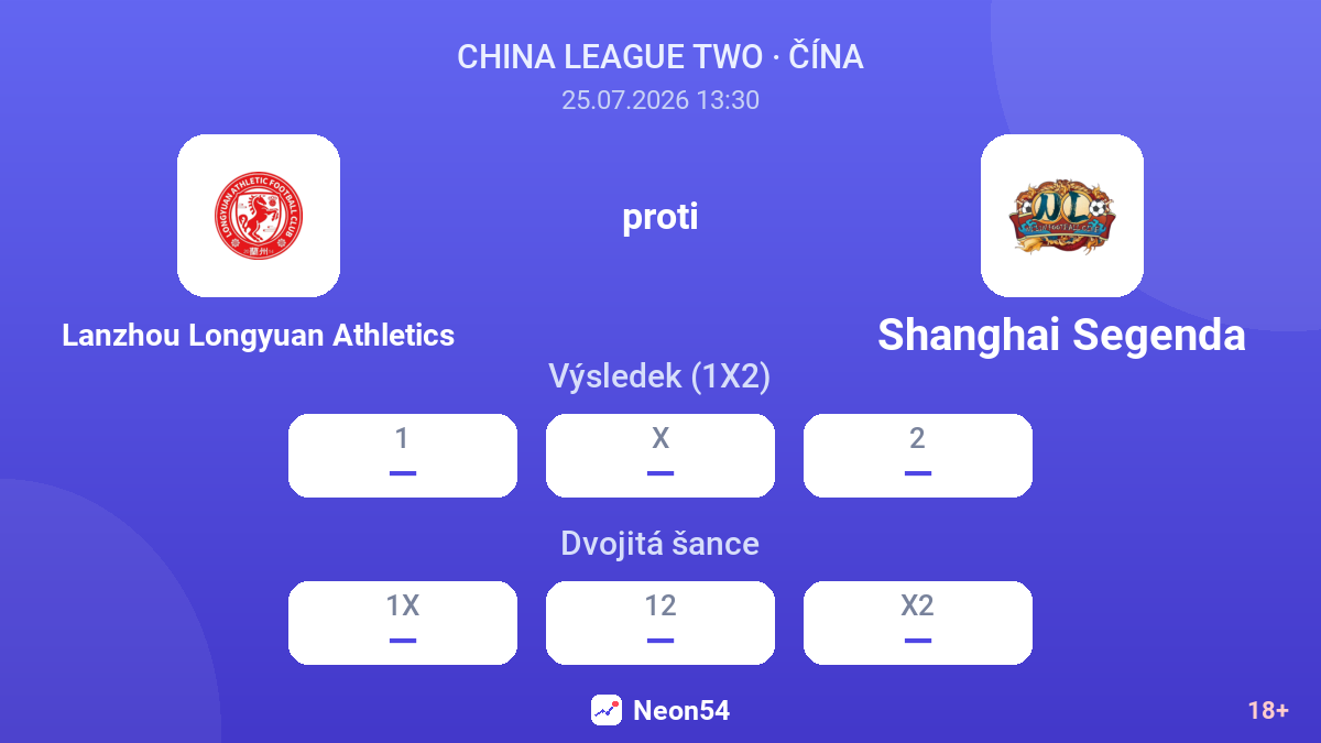 Lanzhou Longyuan Athletics proti Shanghai Segenda — kurzy