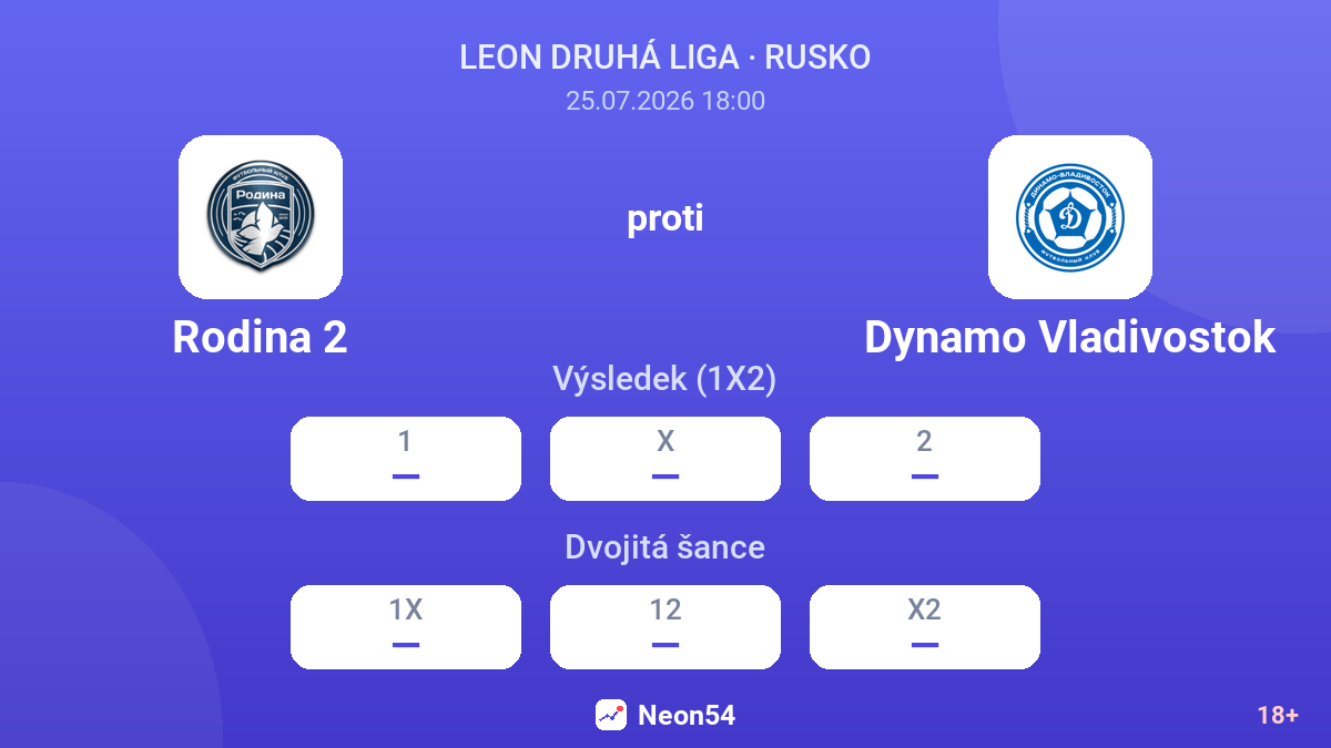 Rodina 2 proti Dynamo Vladivostok — kurzy