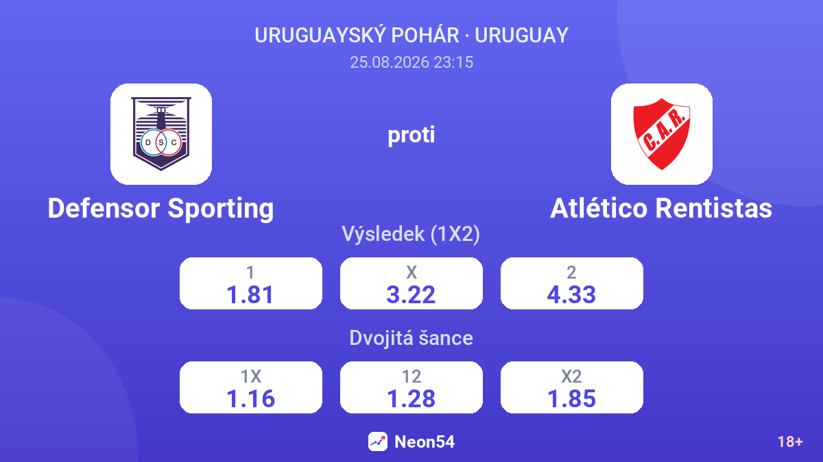 Defensor Sporting – Atlético Rentistas — kurzy
