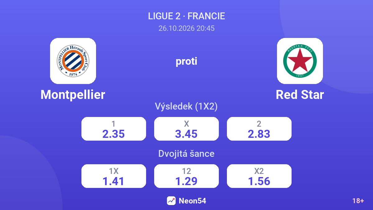 Montpellier – Red Star — kurzy
