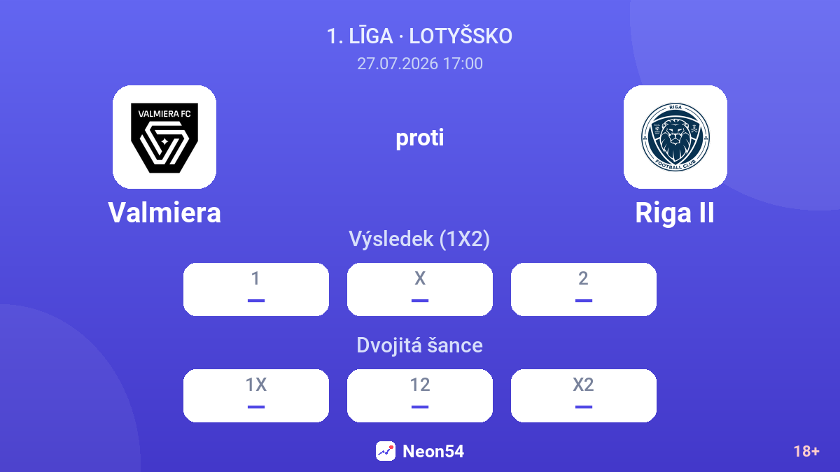 Valmiera proti Riga II — kurzy