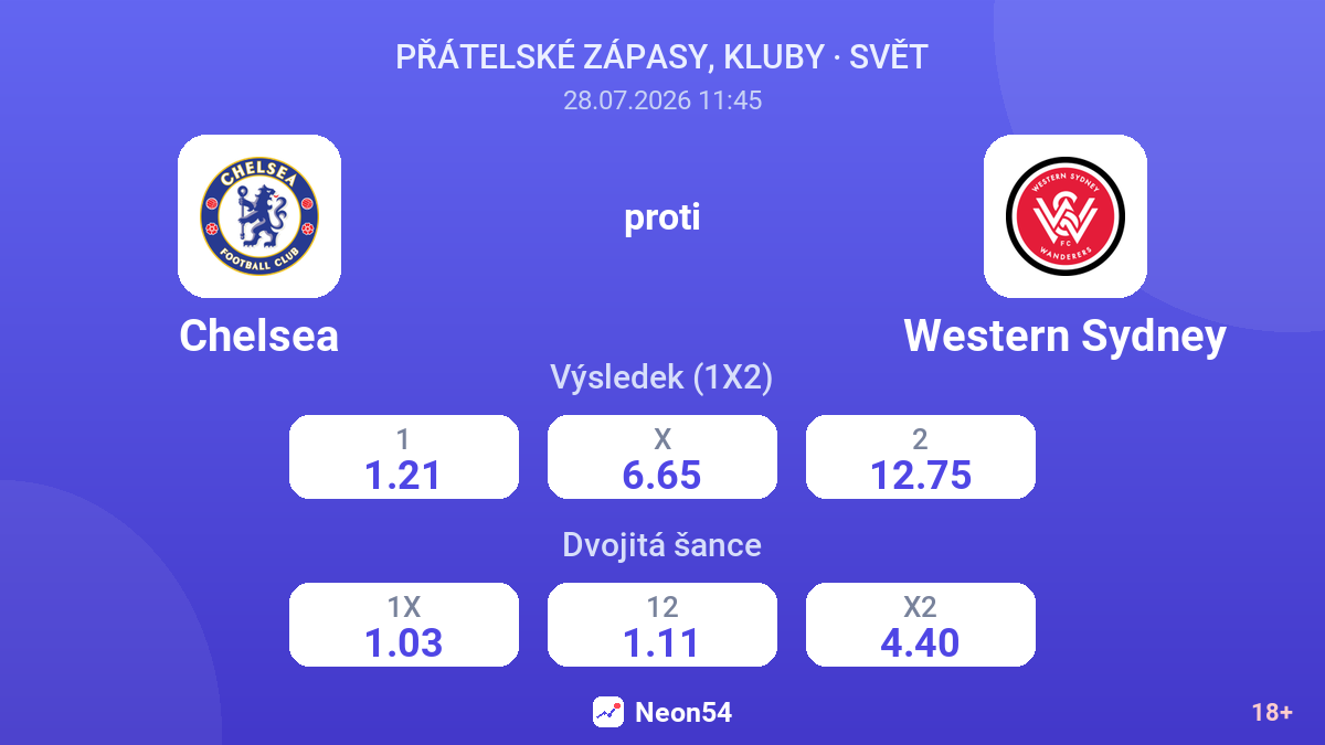 Chelsea proti Western Sydney — kurzy