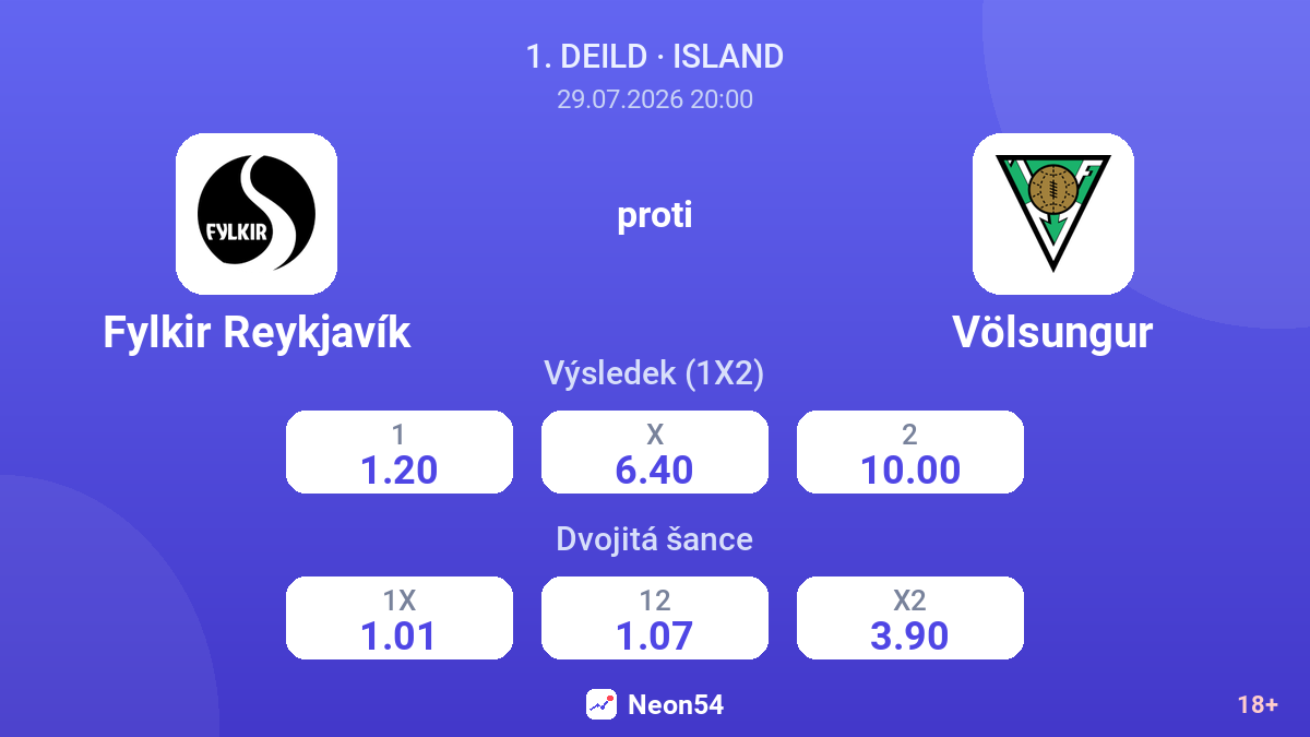 Fylkir Reykjavík proti Völsungur — kurzy