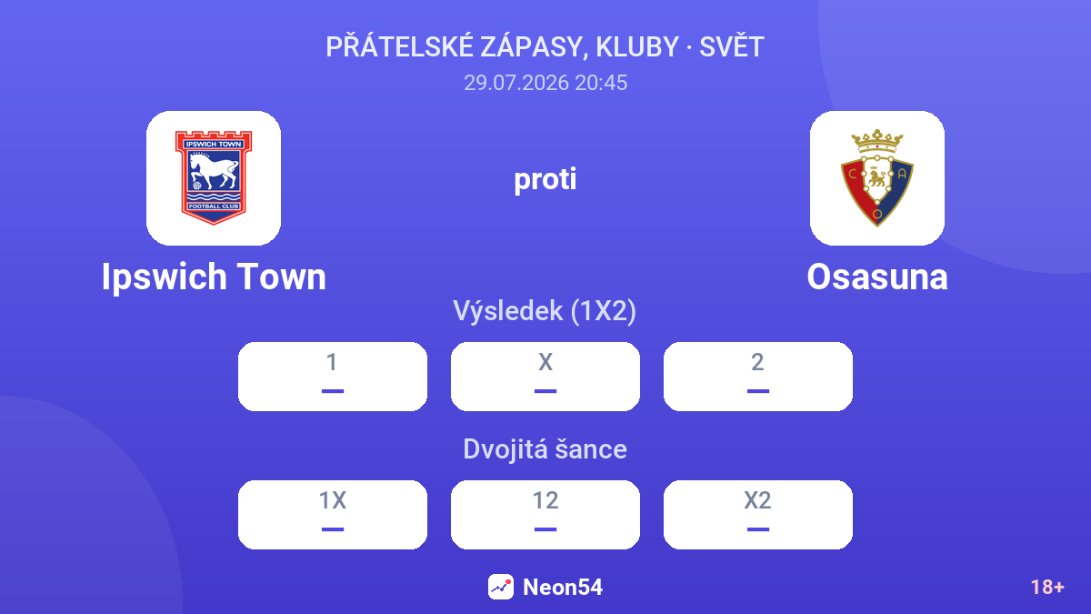Ipswich Town proti Osasuna — kurzy