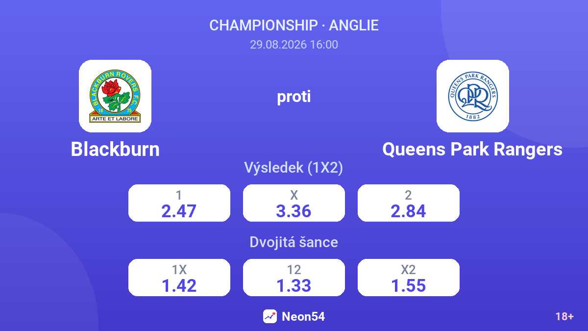 Blackburn – Queens Park Rangers — kurzy