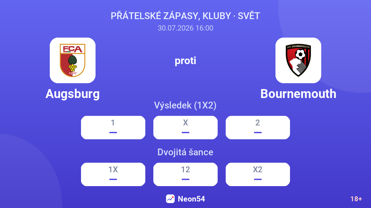 Augsburg proti Bournemouth — kurzy