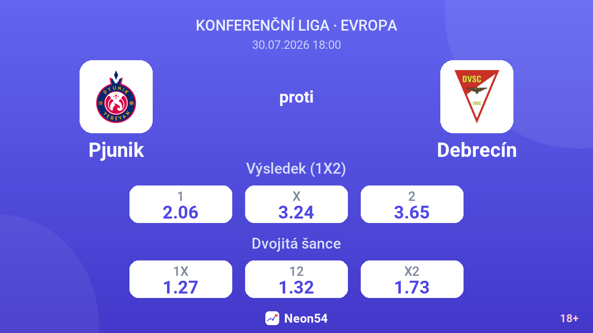 Pjunik proti Debrecín — kurzy