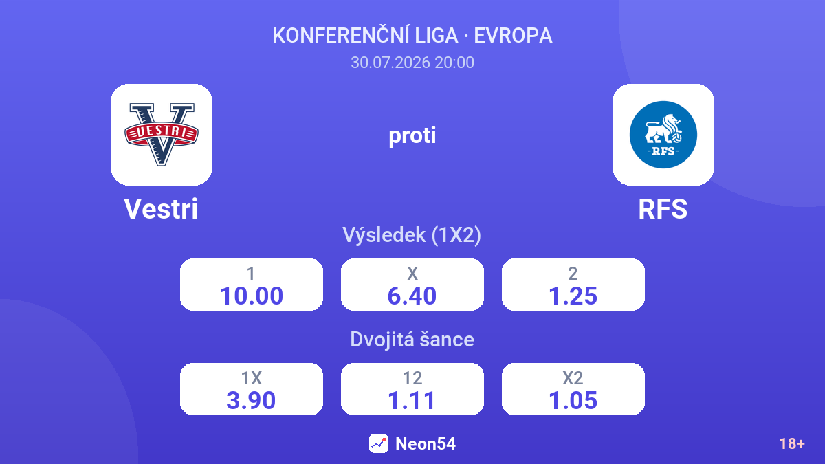 Vestri proti RFS — kurzy