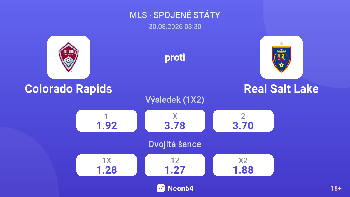 Colorado Rapids – Real Salt Lake — kurzy