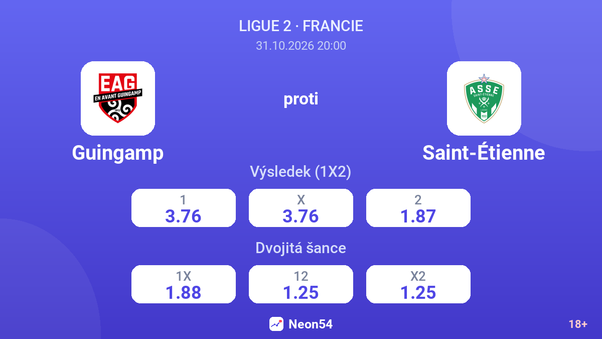 Guingamp – Saint-Étienne — kurzy