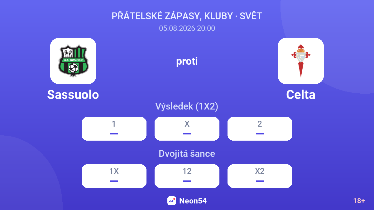 Sassuolo proti Celta — kurzy